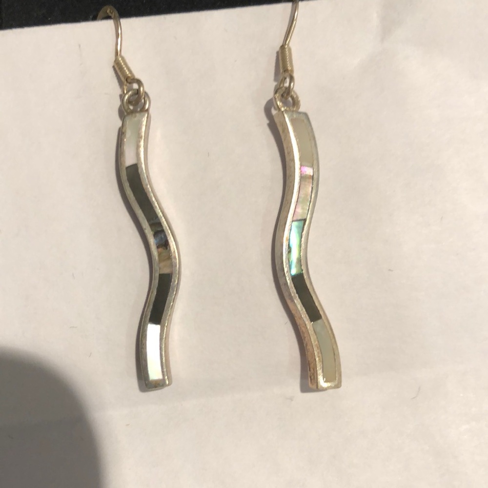 Abalone silver earrings
